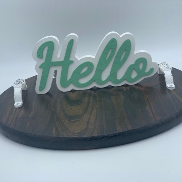 Farmhouse Hello Wood Painted Decor Sign - Picture 3 of 6